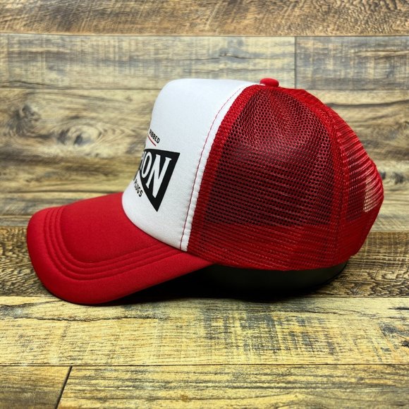 Champion Spark Plugs Mens Trucker Hat Red Snapback Racecar Motorsport NASCAR Cap - Picture 3 of 7